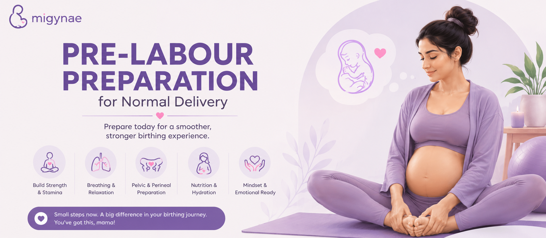Pre-Labour Preparation for Normal Delivery — Build strength, breathing, pelvic prep, nutrition and mindset with MiGynae